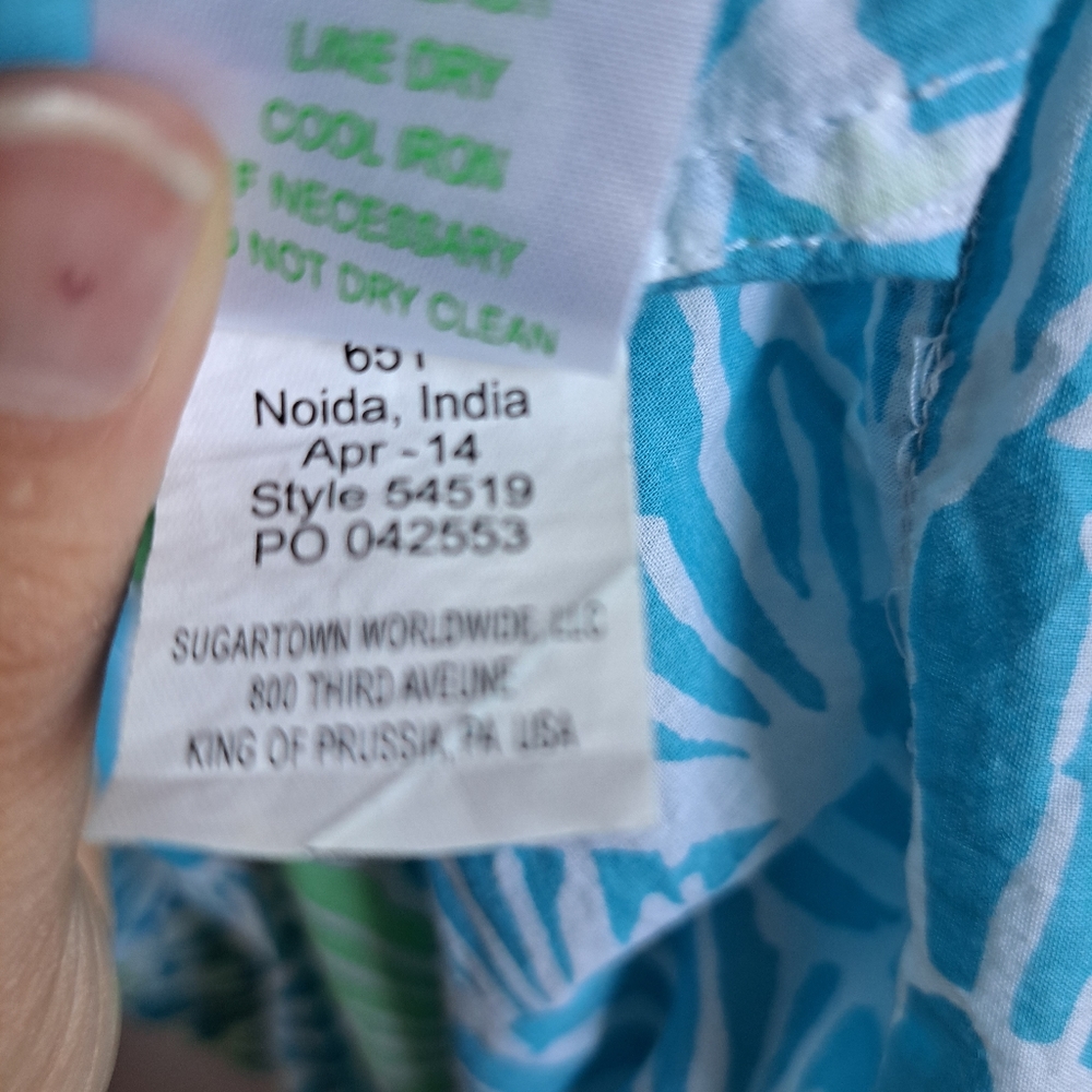 Lilly Pulitzer Captiva Tunic Blue Green Shell Print Longsleeve Button Up Size XS - Picture 10 of 12